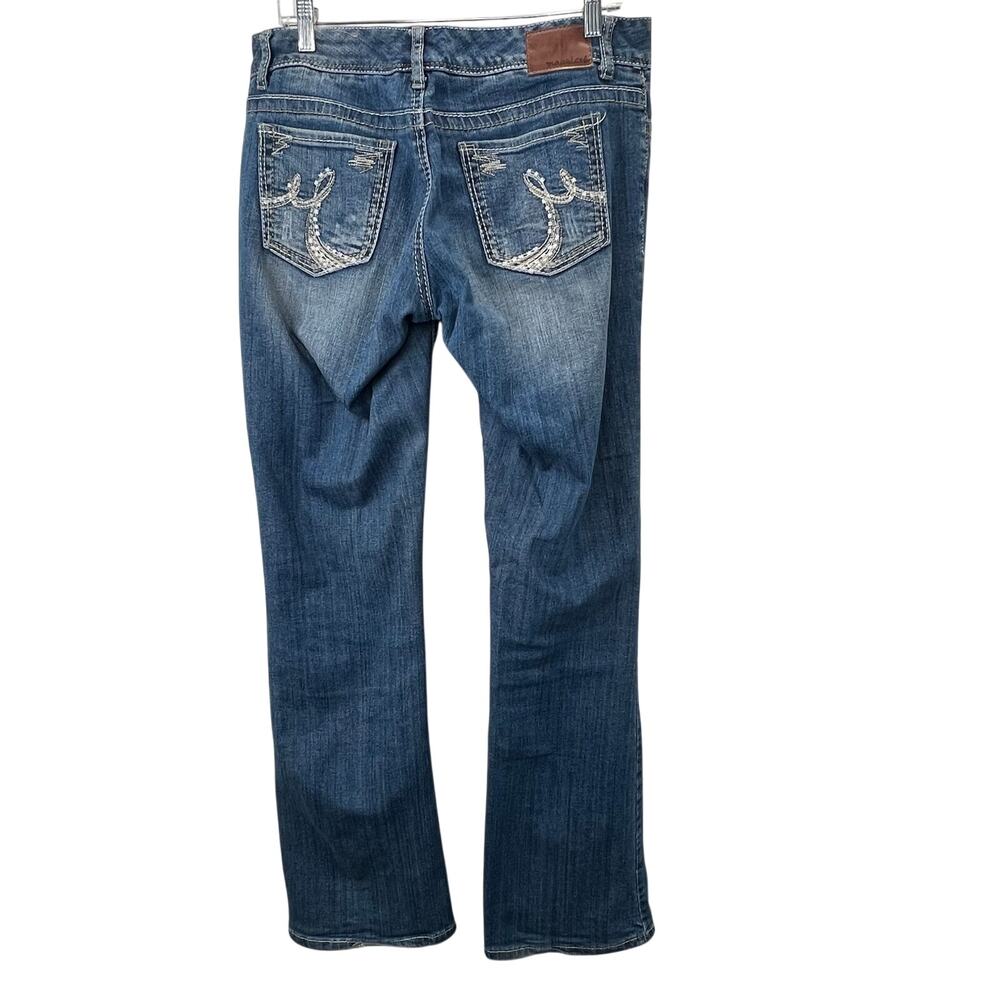 Womens Blue Embellished Back Pocket Jeans